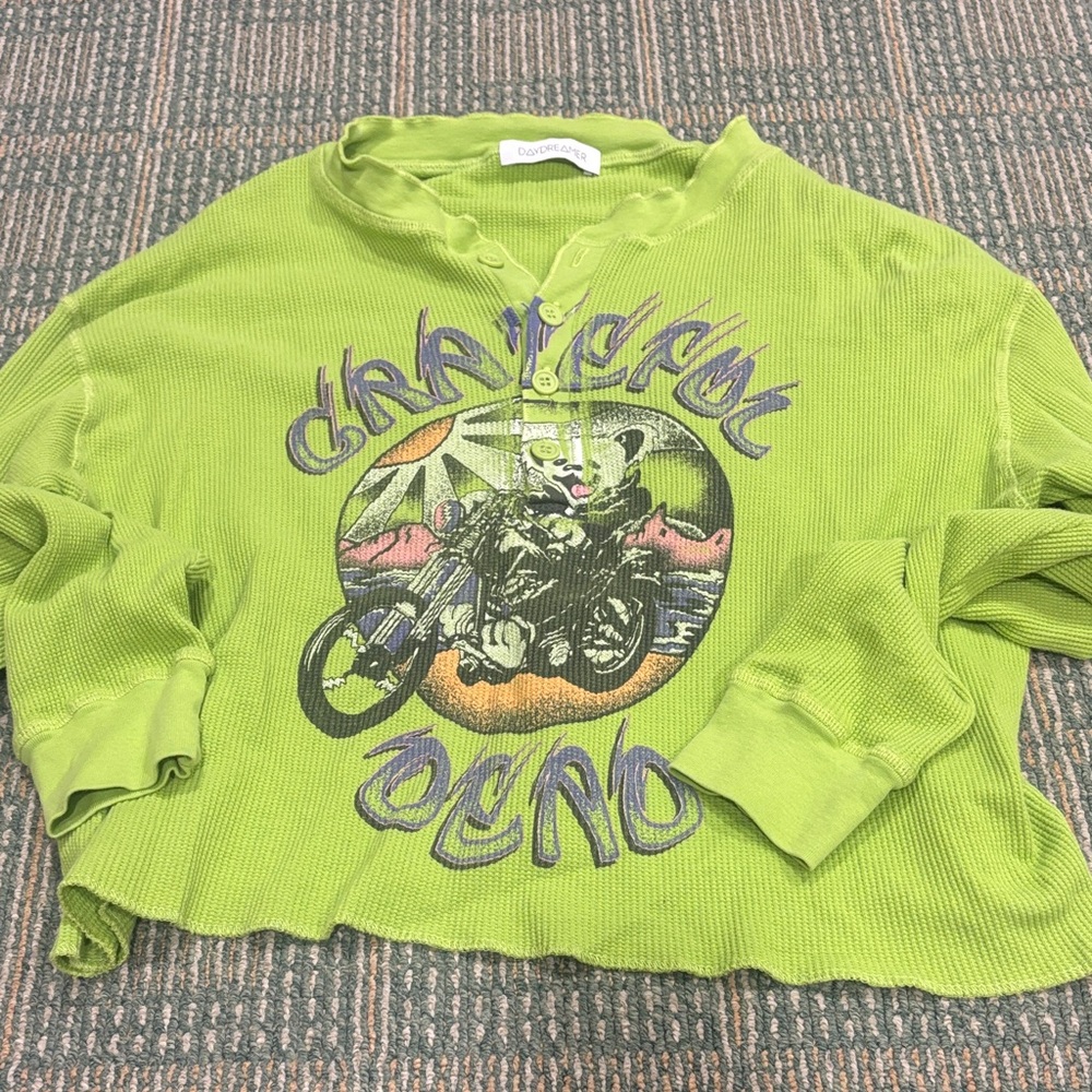 Daydreamer Lime Green Graphic Long Sleeve Tee